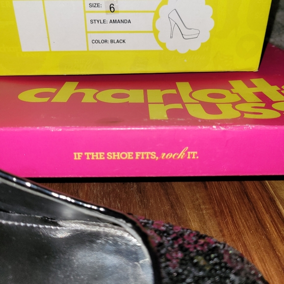 Charlotte Russe black sequins heels - Picture 3 of 4